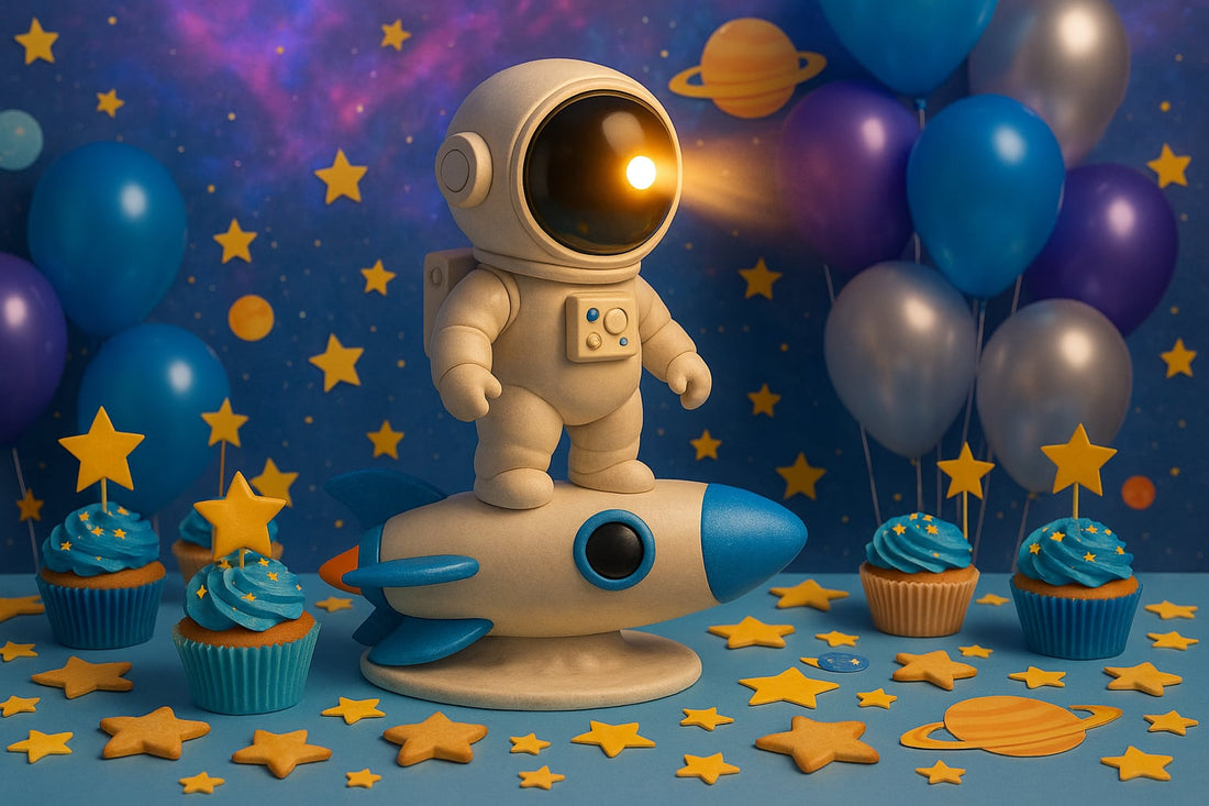DIY Space Party Decor with an Astronaut Galaxy Projector