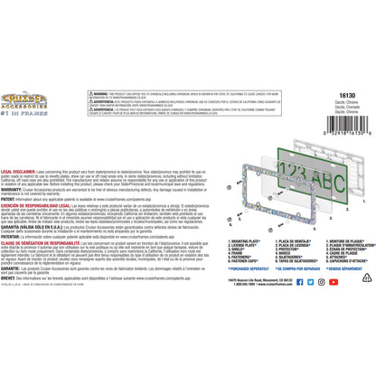 Dazzle License Plate Frame, Chrome