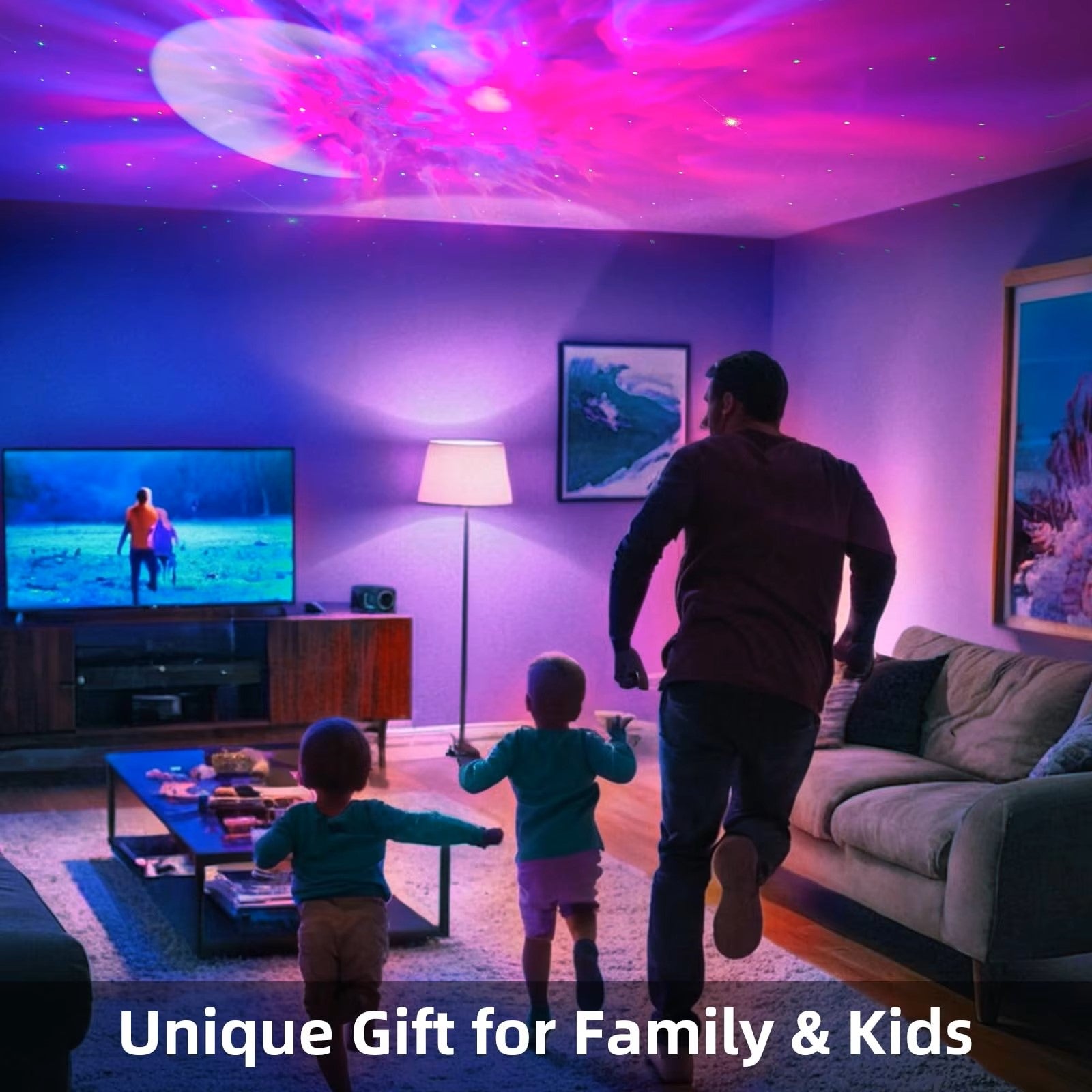 Bluetooth Quinn Astronaut Galaxy Projector with smart star light, moon projection, remote control, and timer function. Perfect for creating a cosmic ambiance in bedrooms and living spaces