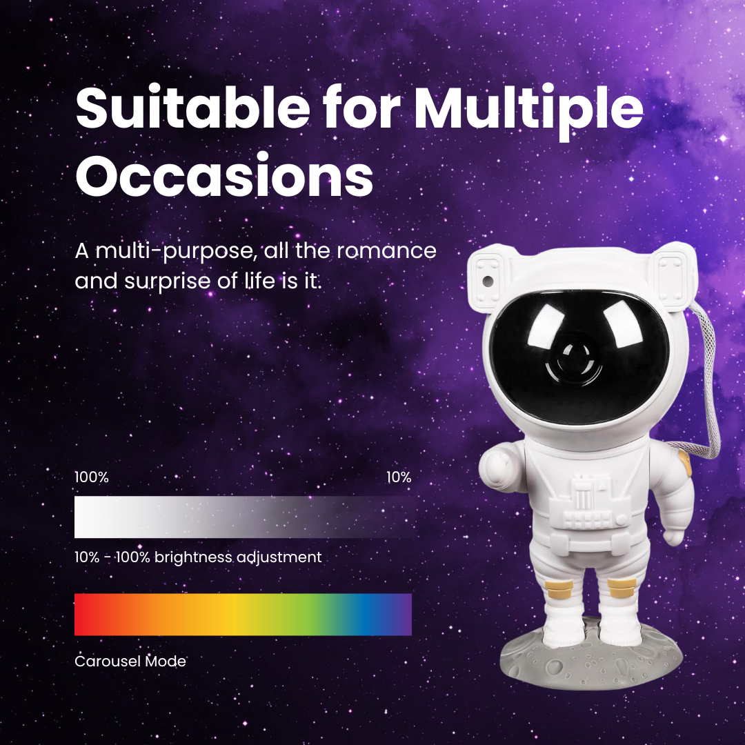 Nova Ace Astronaut Galaxy Projector – Front View with Smart Remote Control