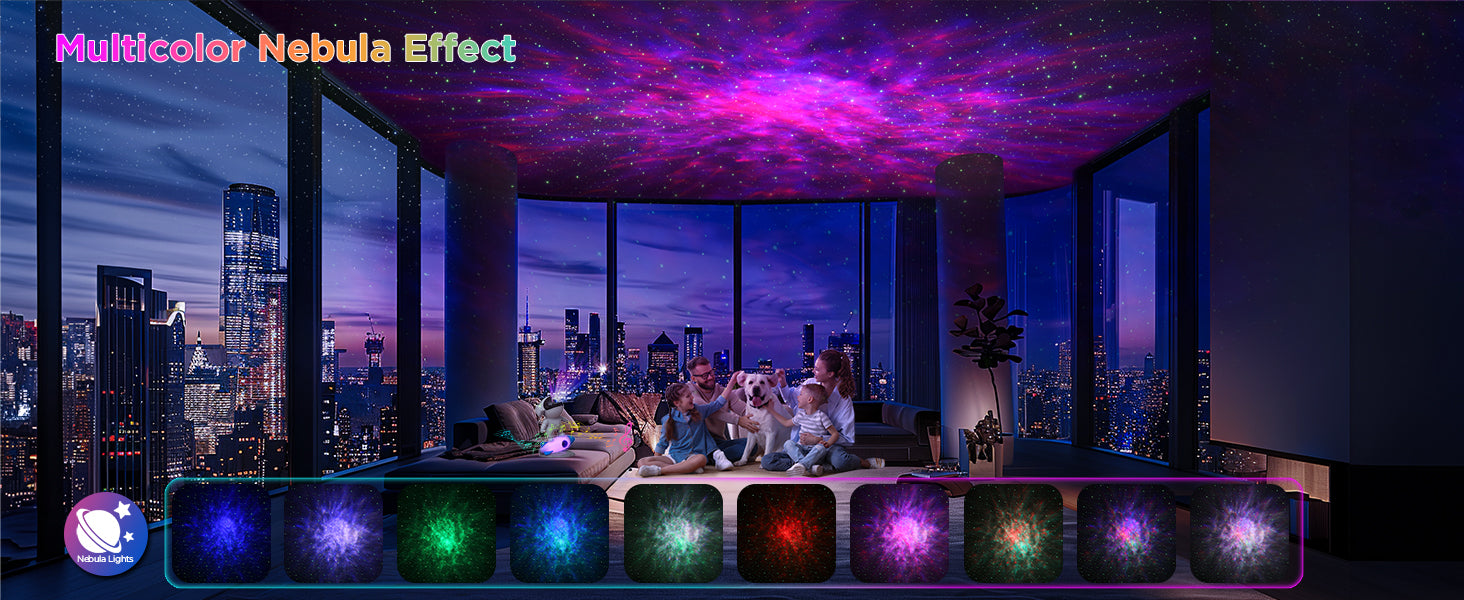 Rocket Ray Smart Astronaut Galaxy Projector with 4K star light display, 13 HD space-themed films, and LED night lamp. Perfect for creating a cosmic ambiance in bedrooms and living spaces