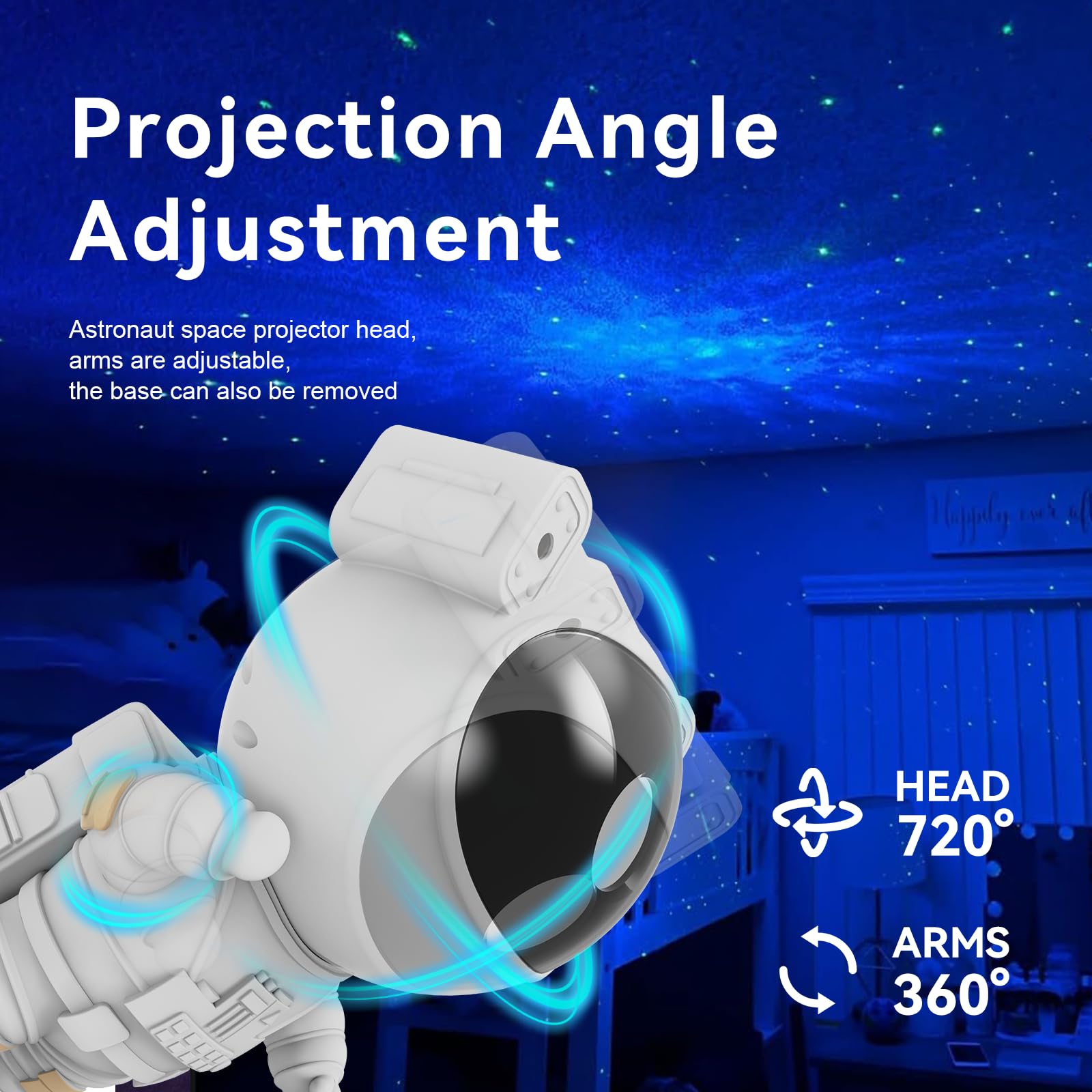 Nova Ace Astronaut Galaxy Projector with Smart LED Remote – Starry Sky Night Light
