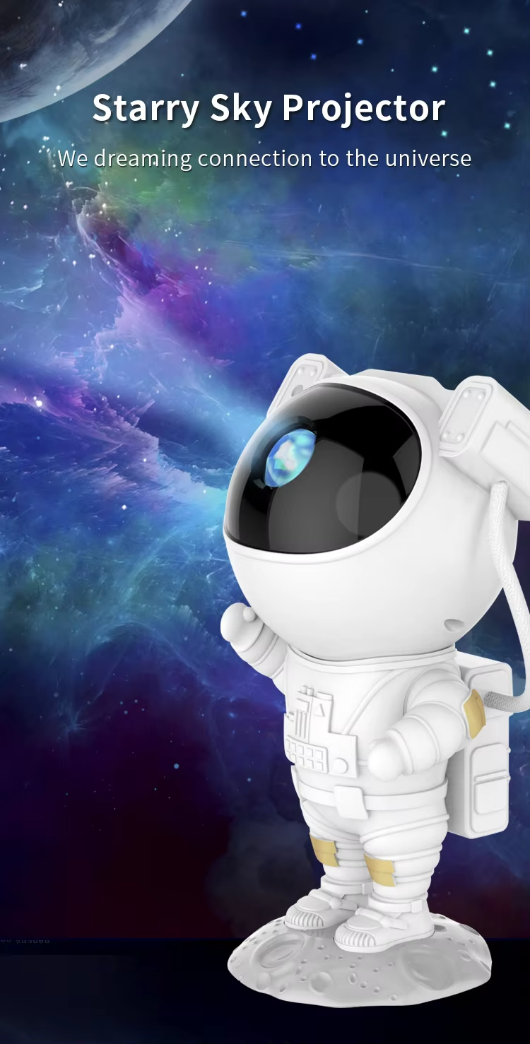 Astronaut Galaxy Projector by Nova Ace – LED Star & Moon Night Light for Bedroom