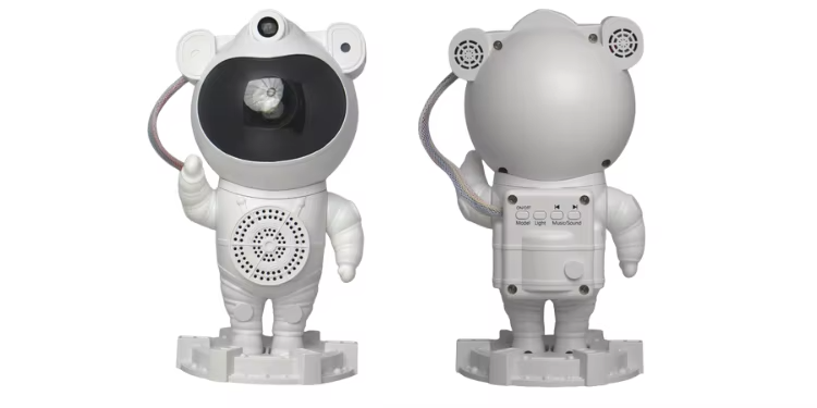 Bluetooth Quinn Astronaut Galaxy Projector with smart star light, moon projection, remote control, and timer function. Perfect for creating a cosmic ambiance in bedrooms and living spaces