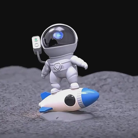 Rocket Ray Smart Astronaut Galaxy Projector with 4K star light display, 13 HD space-themed films, and LED night lamp. Perfect for creating a cosmic ambiance in bedrooms and living spaces