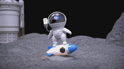 Rocket Ray Smart Astronaut Galaxy Projector with 4K star light display, 13 HD space-themed films, and LED night lamp. Perfect for creating a cosmic ambiance in bedrooms and living spaces