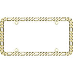 Designer Chain License Plate Frame, Gold (with fastener caps) - Image 2