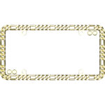 Designer Chain License Plate Frame, Gold (with fastener caps)