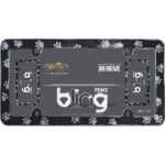 Paws Bling License Plate Frame, Black/Chrome - Image 2