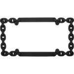 Chain License Plate Frame, Matte Black (with fastener caps) - Image 2