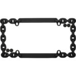 Chain License Plate Frame, Matte Black (with fastener caps)