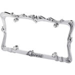 Queen License Plate Frame, Chrome/Clear (with fastener caps) - Image 2