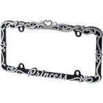 Princess License Plate Frame, Chrome/Black - Image 2